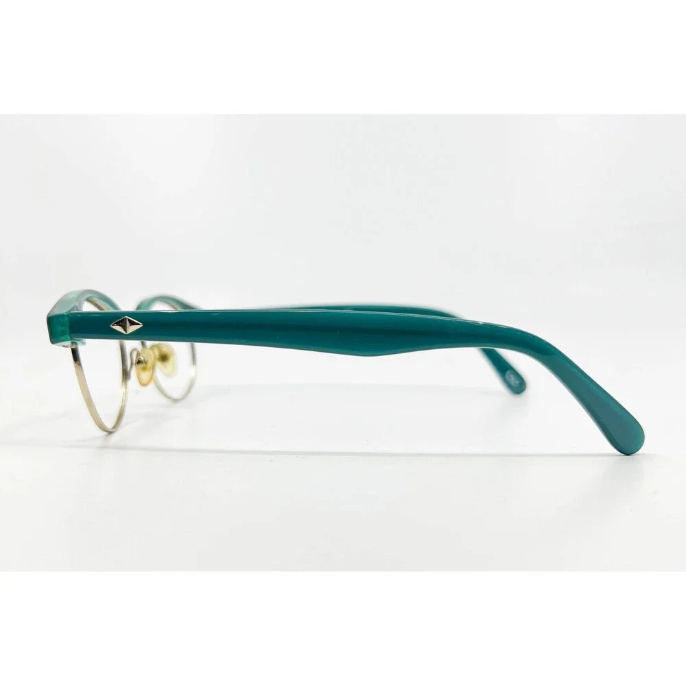 Scott Harris Eyeglass Frames Mens Womens Green V-25 C1 Round Browline 45-20-143